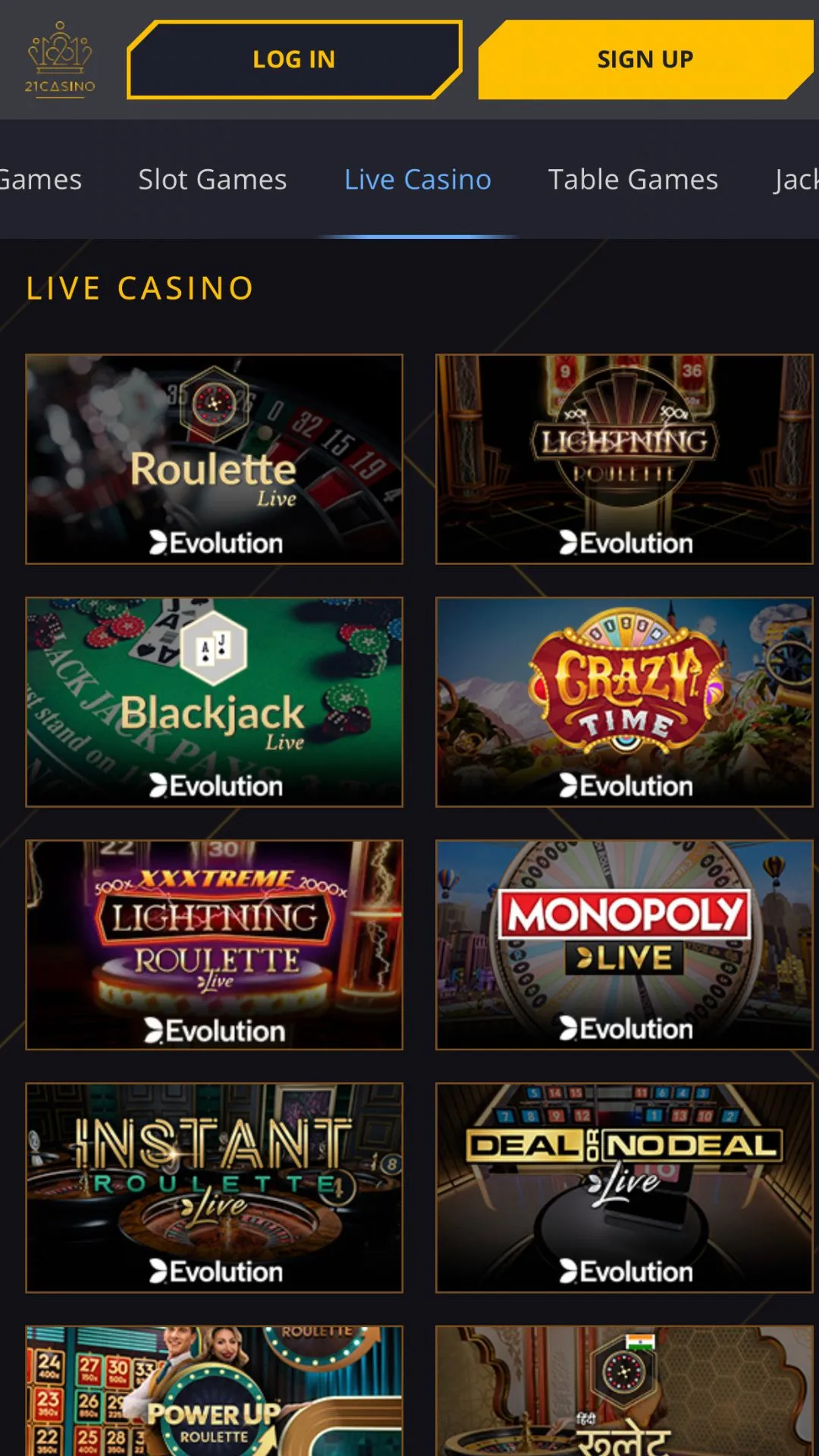 Screenshot for 21 Casino with caption: 21 Casino Roulette