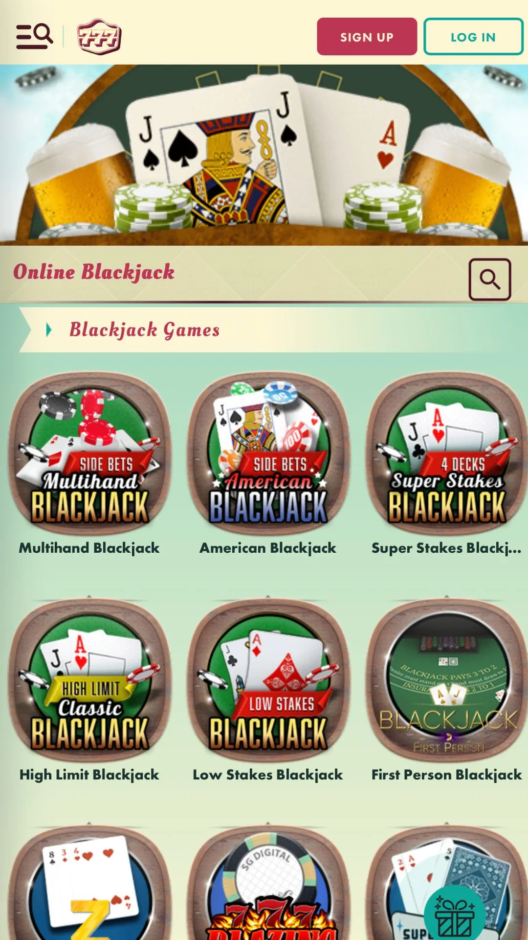 Screenshot for 777 Casino with caption: 777 Casino Blackjack