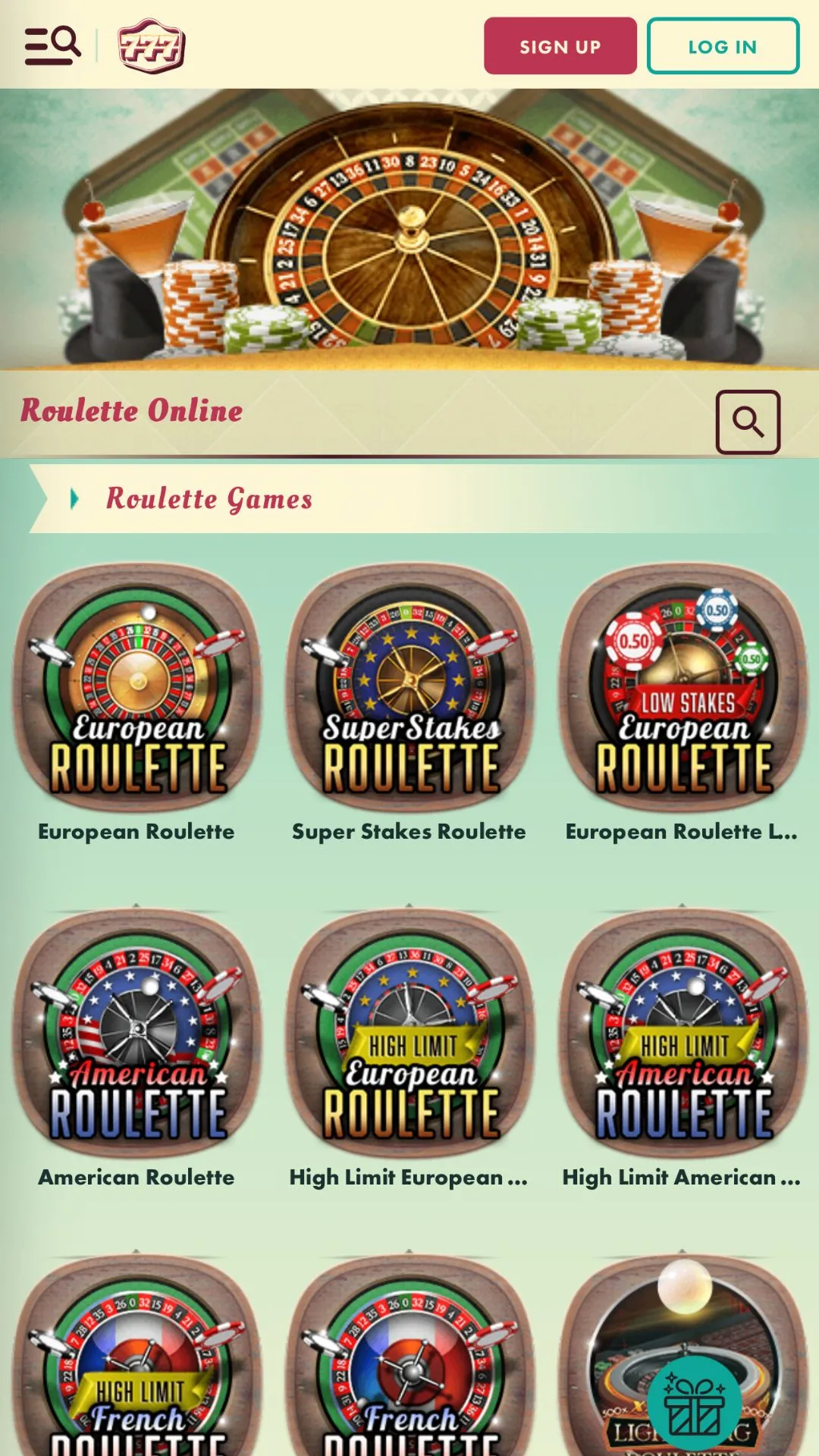 Screenshot for 777 Casino with caption: 777 Roulette