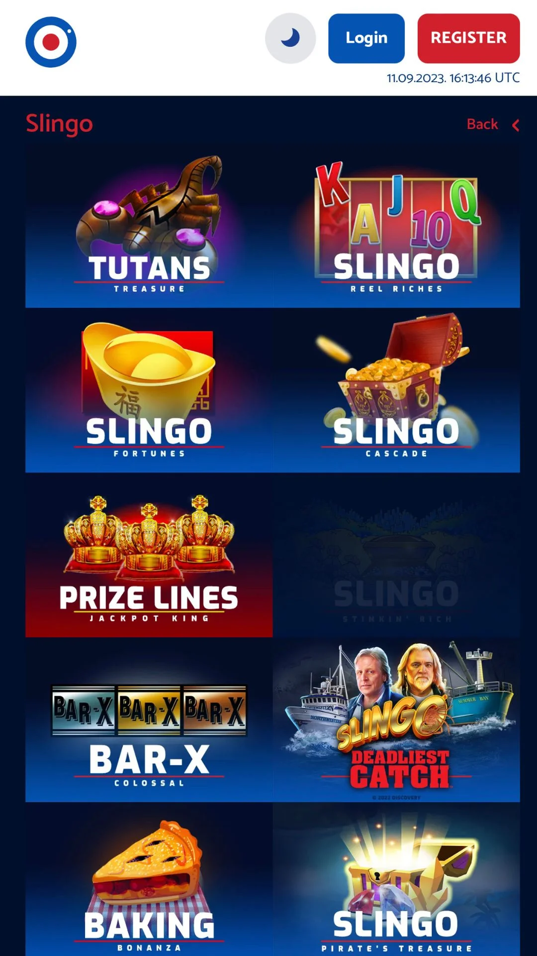 Screenshot for All British Casino with caption: All British Casino Slingo