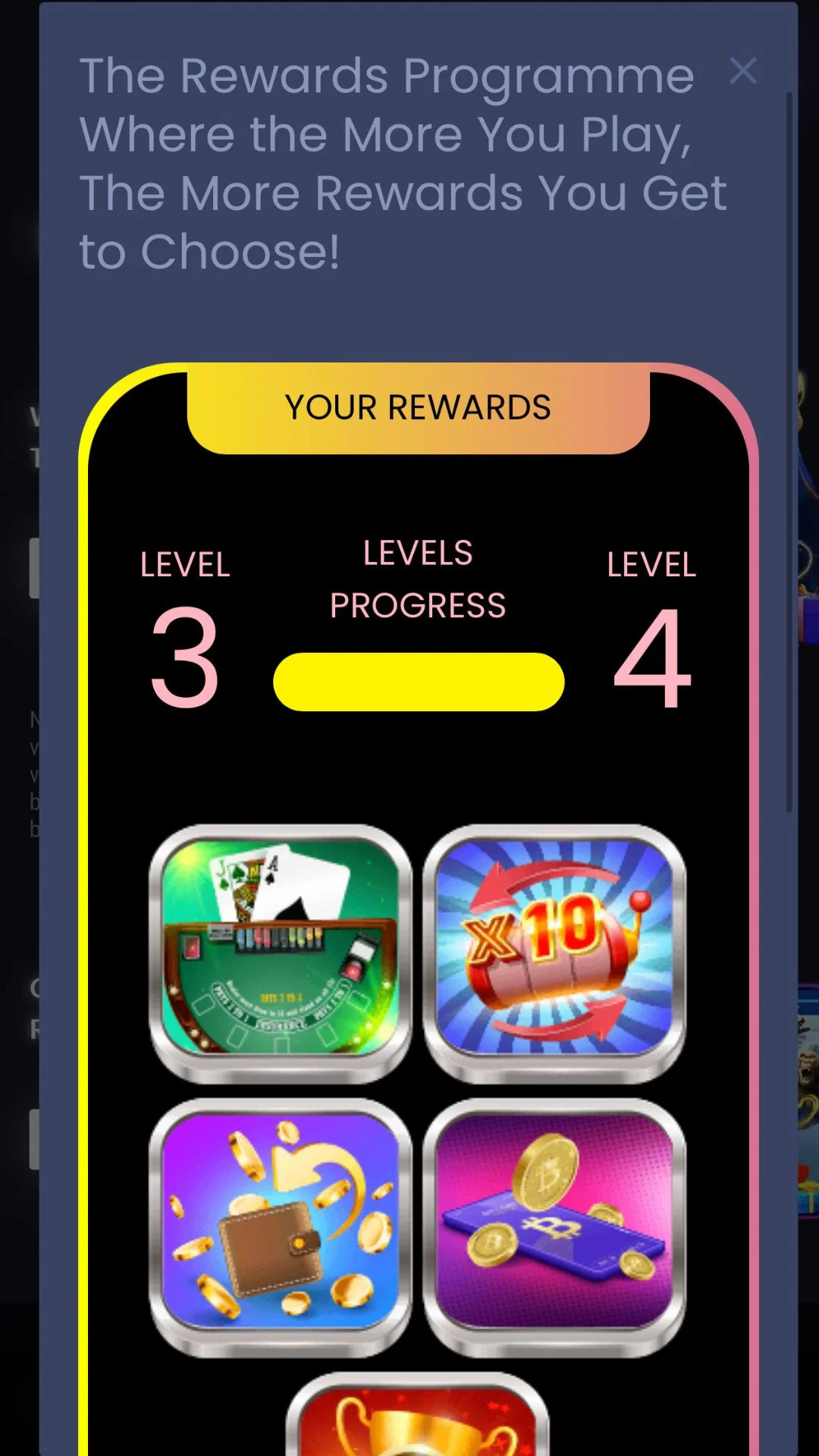 Screenshot for BBCasino with caption: BB Casino Rewards