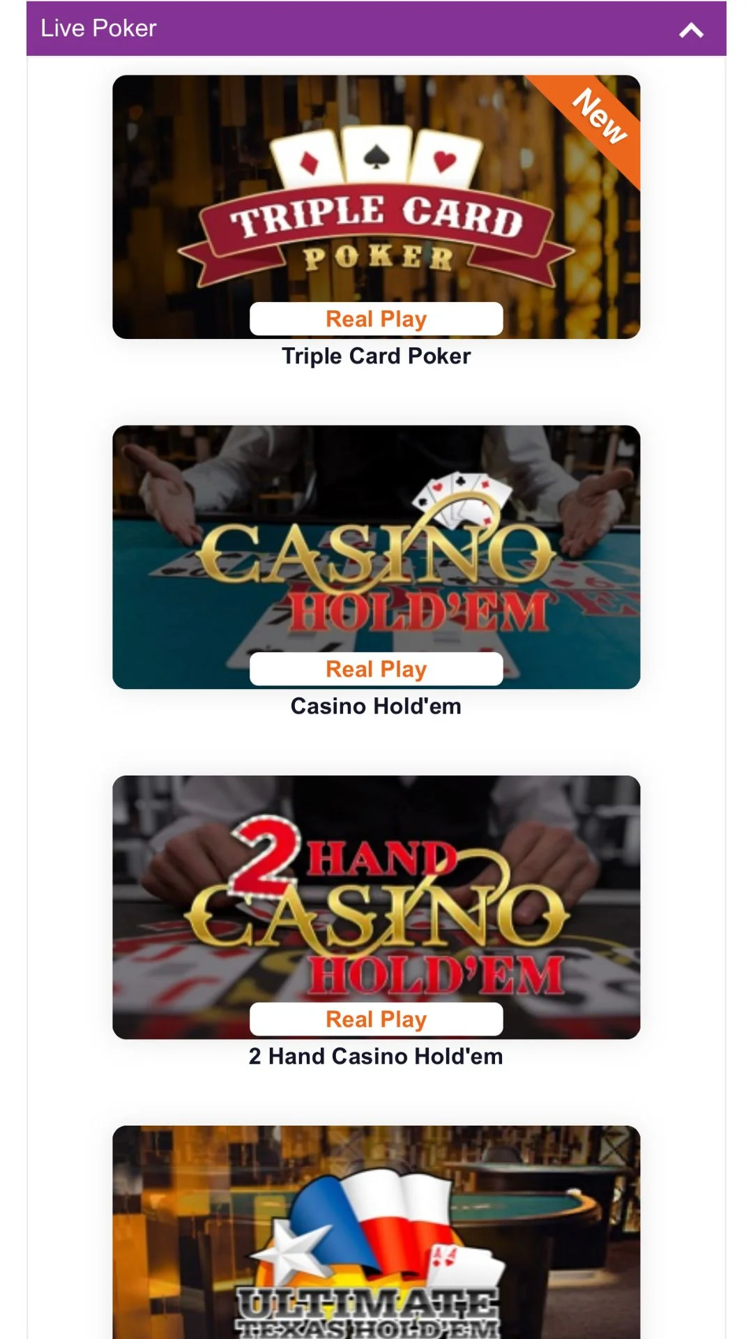 Screenshot for BetDaq Casino with caption: Betdaq Live Poker