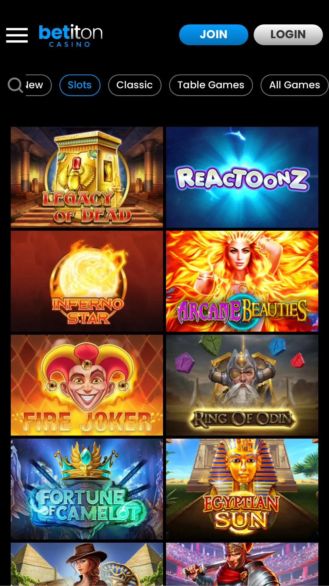 Screenshot for Betiton Casino with caption: Betiton Casino Slots