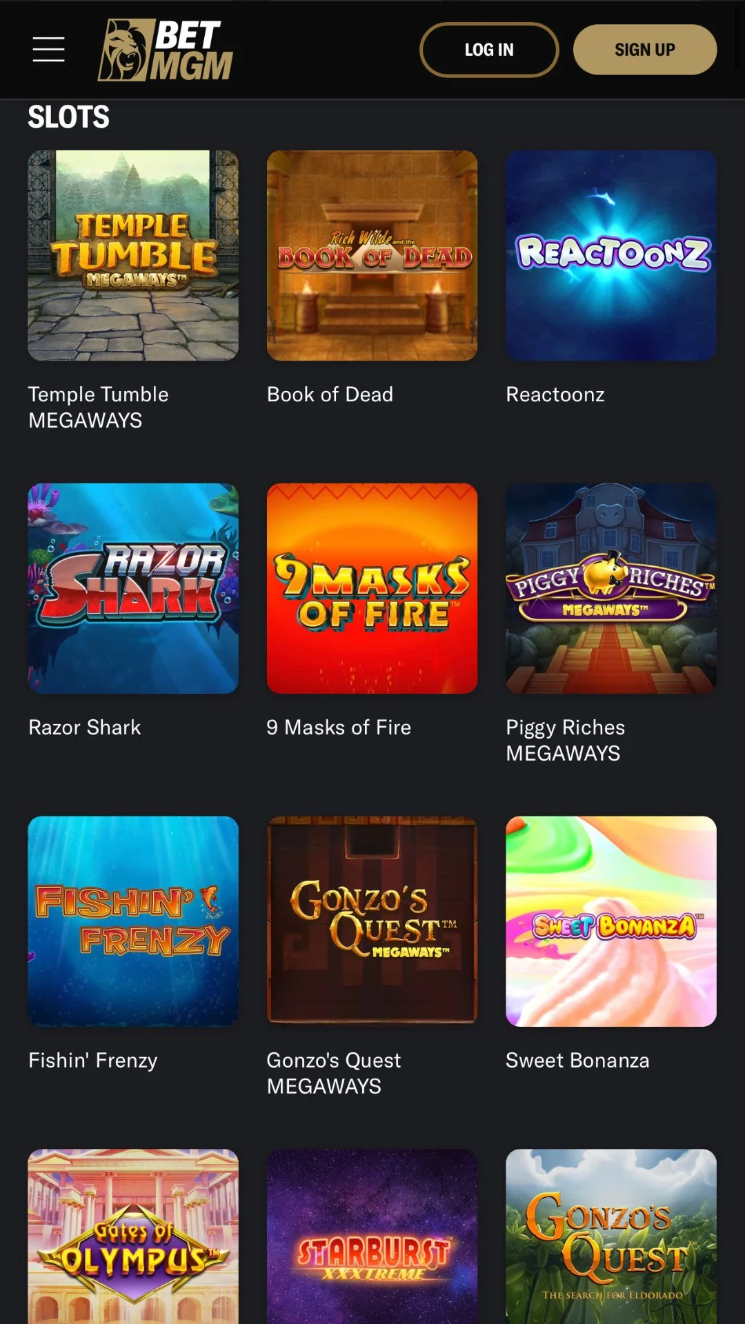 Screenshot for BetMGM Casino with caption: BetMGM Casino slots