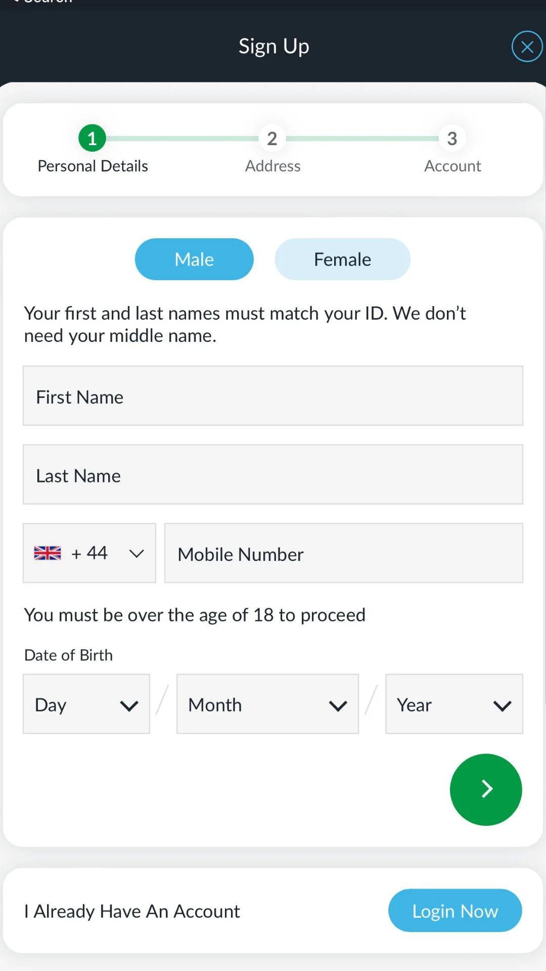 Screenshot for BetVictor Casino with caption: BetVictor Casino Registration