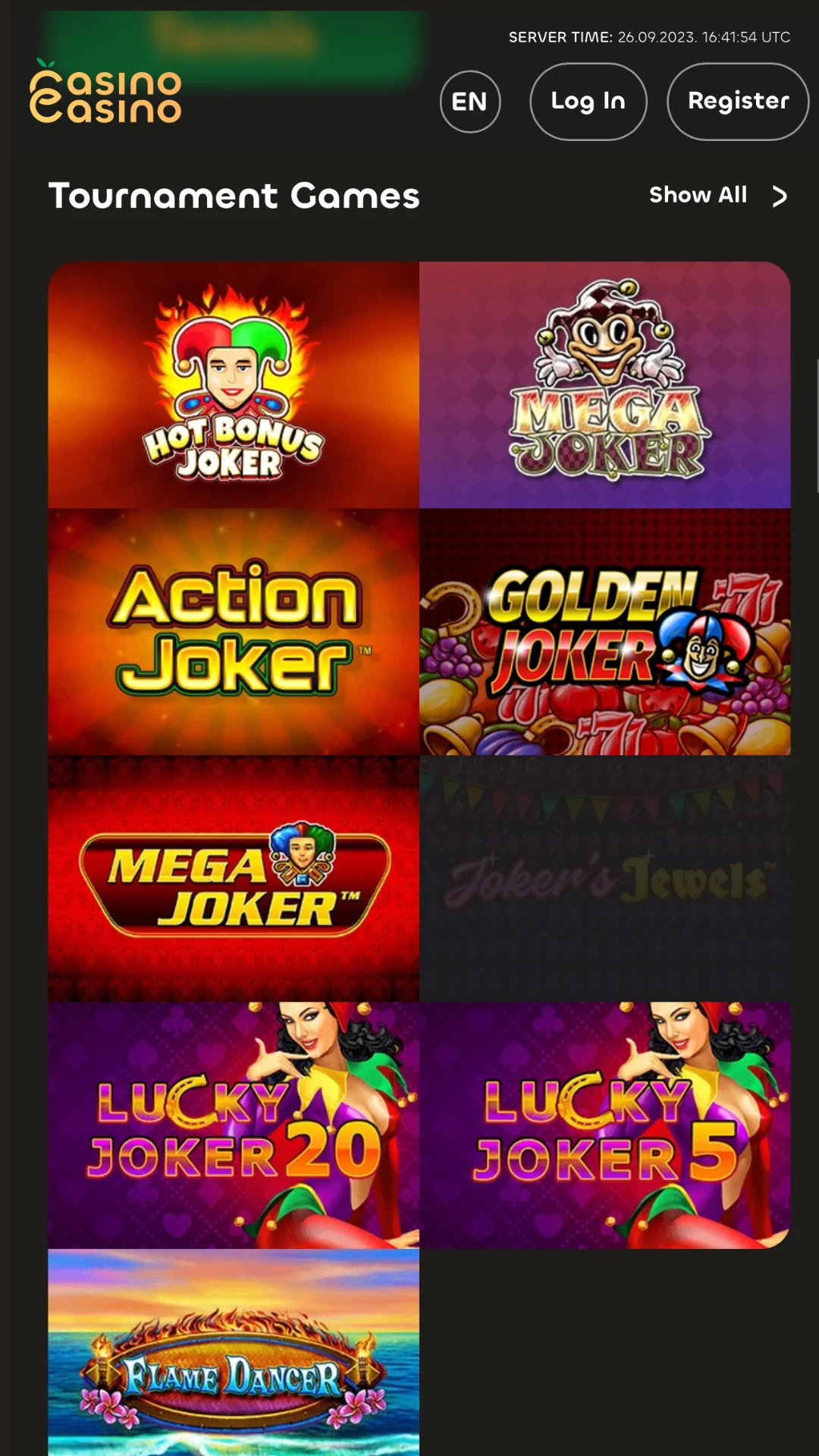 Screenshot for Casino Casino with caption: CasinoCasino Tournament Games