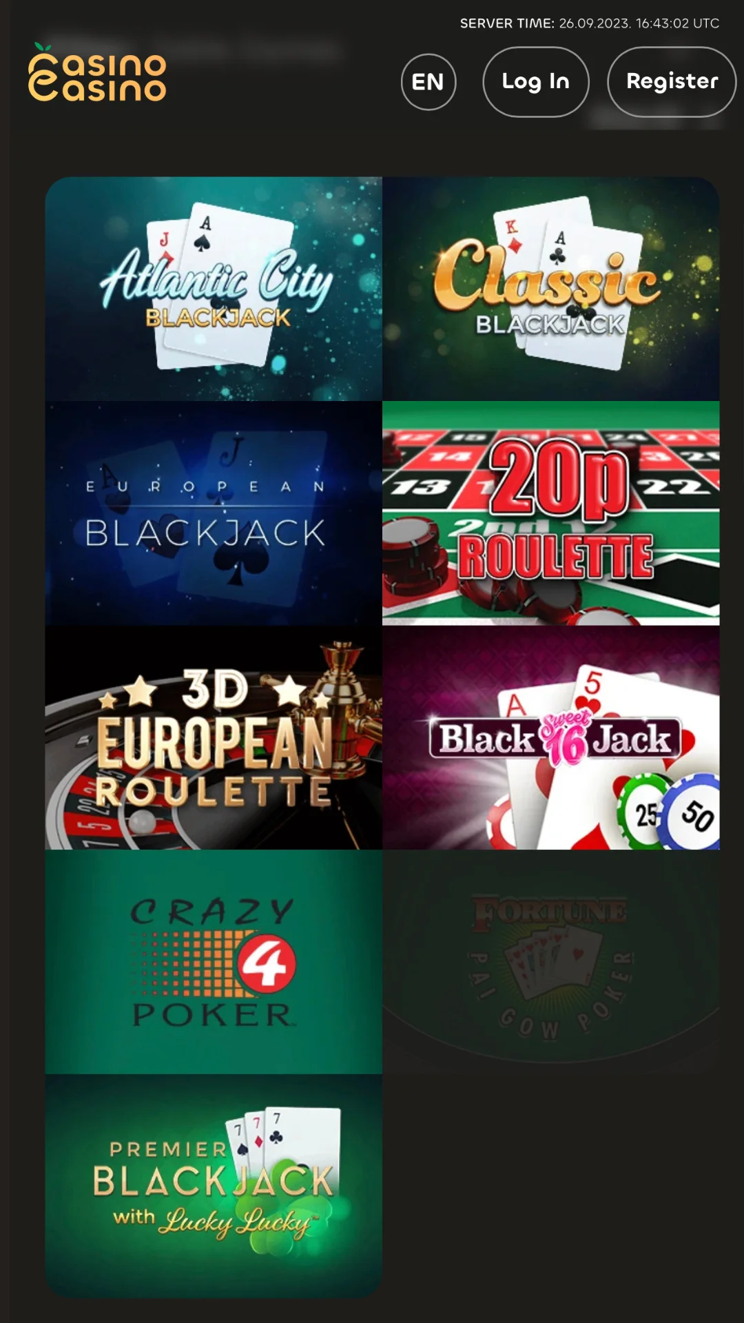 Screenshot for Casino Casino with caption: CasinoCasino Table Games