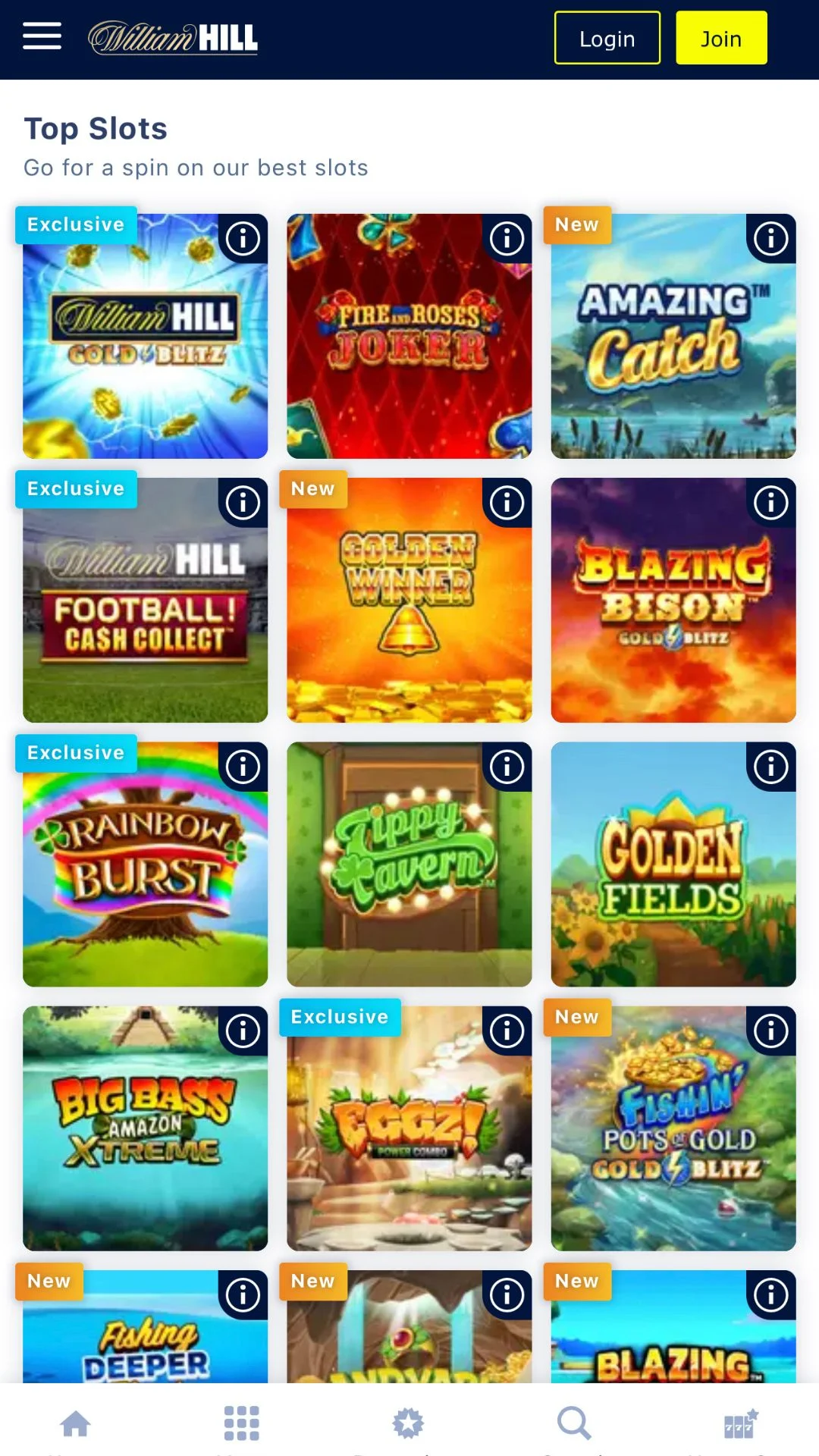 Screenshot for William Hill Vegas Casino with caption: William Hill Vegas Slots